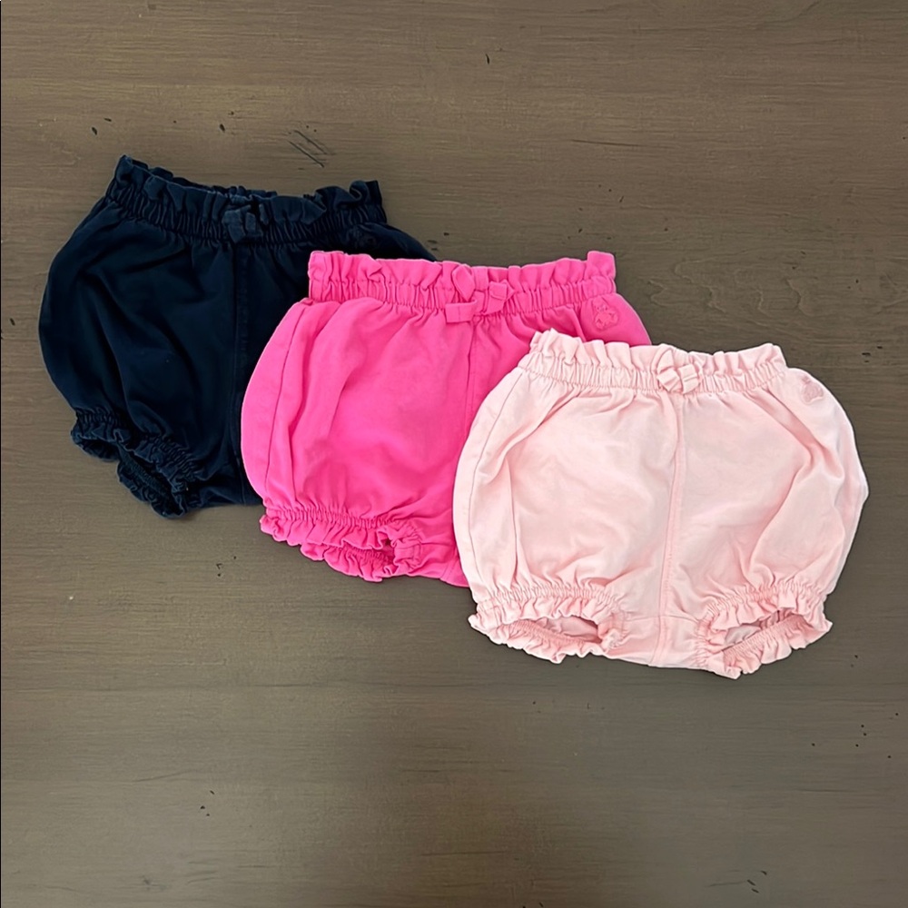 Stylish Kids Bloomers Set - Pink, Navy Blue, and Light Pink